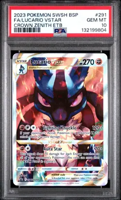 PSA 10 LUCARIO VSTAR SWSH291 BLACK STAR PROMO CROWN ZENITH ETB POKEMON 😍 - Image 1
