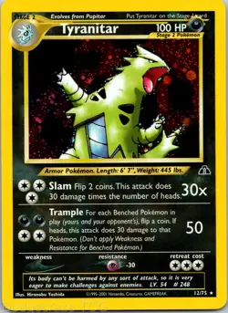 Tyranitar 12/75 Holo Rare Neo Discovery Pokemon LP - Image 1