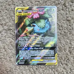 Pokemon Venusaur & Snivy GX TAG TEAM Promo Holo SM229 Basic Grass 270HP 2019 - Image 1