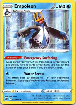 Empoleon 037/172 Holo Rare Brilliant Stars Pokemon Holo NM - Image 1