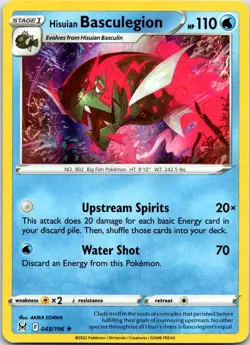 Hisuian Basculegion 045/196 Holo Rare Lost Origin Pokemon Holo NM - Image 1
