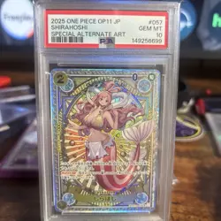 2025 One Piece Shirahoshi 057 OP11 SP Special Alternate Art English, PSA 10 JP - Image 1