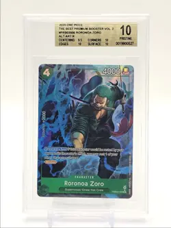 RORONOA ZORO 2025 ONE PIECE VOL. 2 ALT ART RARE #PRB02-006 BGS 10 Q4444 - Image 1
