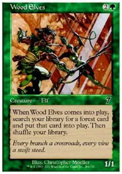 Wood Elves - Light Play MTG 7th Edition - Image 1