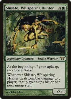 Shisato, Whispering Hunter 1x FOIL CHK MTG Champions Kamigawa Rare MINT green - Image 1