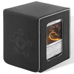 Card Deck Box For MTG Commander Deck, Fits 100+ Cards, Magnetic Black&Grey - Image 2