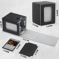 Card Deck Box For MTG Commander Deck, Fits 100+ Cards, Magnetic Black&Grey - Image 3