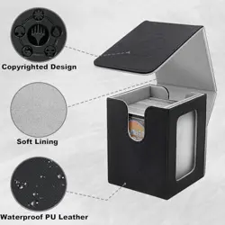Card Deck Box For MTG Commander Deck, Fits 100+ Cards, Magnetic Black&Grey - Image 4