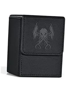 Card Deck Box for MTG Yugioh TCG, Card Storage Box with Dividers Holds A-Black - Image 1