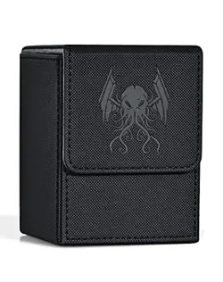 Card Deck Box for MTG Yugioh TCG, Card Storage Box with Dividers Holds A-Black - Image 2