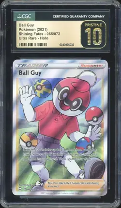 CGC 10 PRISTINE Ball Guy Shining Fates 065/072 Ultra Rare Pokemon Card English - Image 1