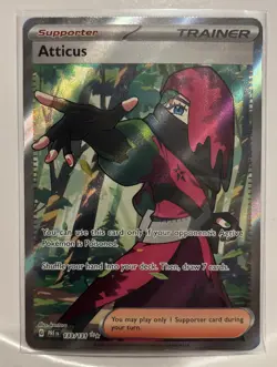 Pokemon TCG: Atticus 133/131 Prismatic Evolutions RARE FULL ART NM - Image 1