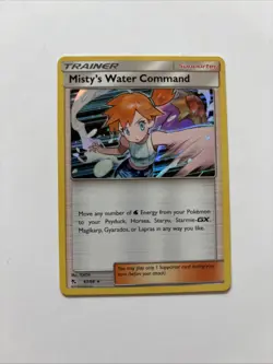 Misty's Water Command Holo SM Hidden Fates Pokemon NM 63/68 Sun & Moon - Image 2