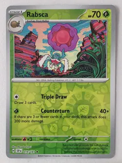 REVERSE HOLO Rabsca 014/191 NM / M Surging Sparks Pokemon Card Masako Tomii Art - Image 1