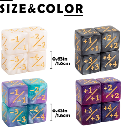 48 Pieces MTG Dice Counters Life Tokens plus 1 Magic Counter Dice Set for MTG, T - Image 2