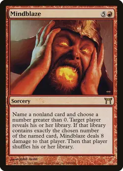 Mindblaze 1x FOIL CHK MTG Champions Kamigawa Rare MINT red - Image 1