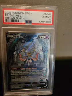 Zacian V PSA 10 - Crown Zenith 2023 - Full Art Holo SWSH Pokemon Card - Image 1
