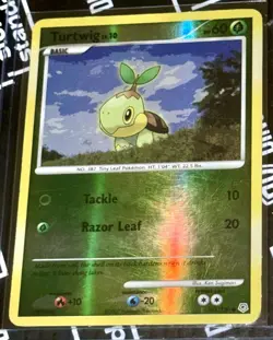 Turtwig Pokemon TCG - 103/130 - Reverse Holo Pokemon Diamond and Pearl 2007 LP - Image 1