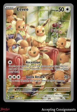 2024 Pokemon TCG Scarlet & Violet Twilight Masquerade #188 Eevee IR FULL ART - Image 1