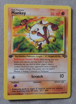 POKEMON RARE 1st EDITION JUNGLE ,, MANKEY ,, 55/64 .1999 - Image 1
