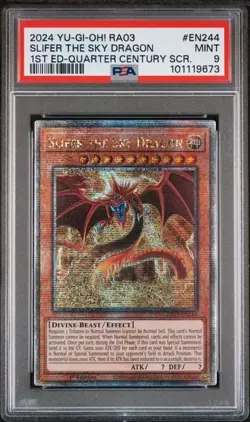 2024 YuGiOh! RA03 Slifer the Sky Dragon 1st Edition QCSR #EN244 PSA 9 MINT - Image 1
