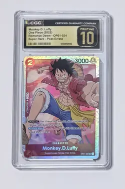 2022 One Piece Monkey D. Luffy OP01-024 Romance Dawn SR CGC “PRISTINE 10” - Image 1