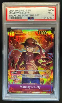 2024 One Piece EN Monkey D. Luffy Treasure Boosters Set #006 PSA 9 Mint - Image 1
