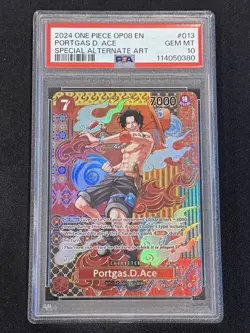 2024 One Piece OP08 En #013 Portgas D. Ace Special Alternate Art PSA 10 GEM MINT - Image 1