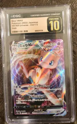 CGC Pristine 10 Mew VMAX 054/172 Japanese VSTAR Universe Pokemon Card 2022 - Image 1