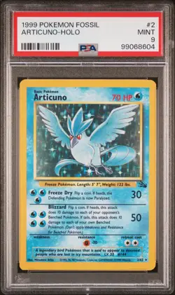Articuno Holo 2/62 Fossil Pokemon PSA 9 - Image 1