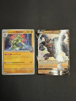 Pokemon TCG 2023 Tyranitar Machamp V Lot 2 Cards Foil English Fighting - Image 1