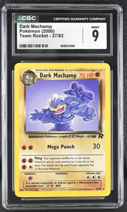 CGC 9 MINT Dark Machamp Team Rocket 27/82 Pokemon Card - Image 1
