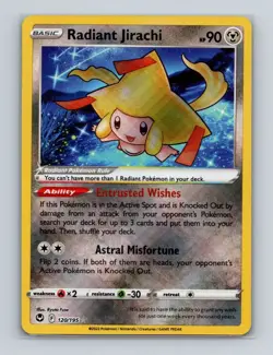 Radiant Jirachi 120 2022 Pokemon Silver Tempest Radiant Rare Card NM+ - Image 1
