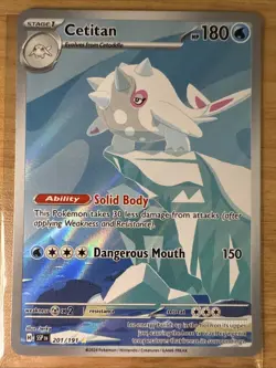 Pokemon TCG Cetitan Holo Card 201/191 Sv08: Surging Sparks Illustration Rare - Image 1