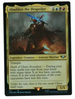 MTG Abaddon the Despoiler Foil Universe Beyond Warhammer 40k Magic The Gathering - Image 1