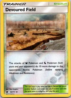Pokemon Crimson Invasion Devoured Field Reverse Holo 93/111 - Image 1