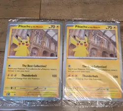 Pikachu At The Museum Pokemon Card X 2 - Image 1