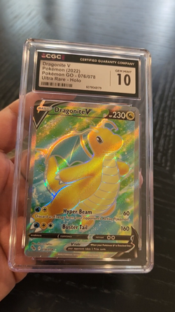 DRAGONITE V - CGC GEM 10 - 2022 POKEMON GO ENGLISH ULTRA RARE HOLO - #076/078 - Image 2