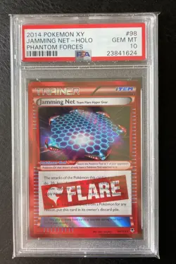 2014 Pokemon XY Phantom Forces #98 Jamming Net Holo Rare Pokemon Trainer PSA 10 - Image 1