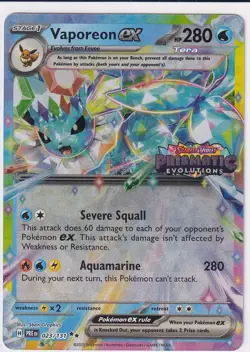 Pokemon - 023/131 Vaporeon ex SV Prismatic Evolutions Double Rare Holo NM TCG - Image 1