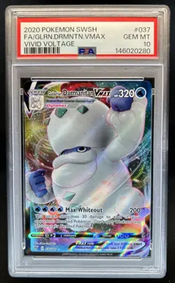 2020 Pokemon SWSH Vivid Voltage Galarian Darmanitan VM #037/185 PSA 10 GEM MINT - Image 1