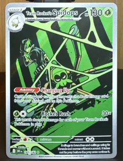 Pokemon Team Rocket's Spidops 187/182 Sv10: Destined Rivals Illustration Rare - Image 1