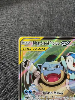 Pokemon TCG SM Cosmic Eclipse Blastoise Piplup GX 215/236 Tag Team Alt Art NM - Image 3