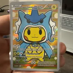 Pikachu Poncho Gyarados - Holo Foil Gen 1 - After Skool Hobby Fan Art - Pokemon - Image 1