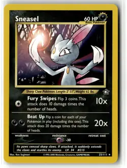 Sneasel ⭐ 25/111 Rare Neo Genesis 2000 Pokemon NM - Image 1