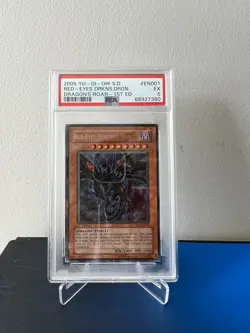 2005 Yu-Gi-Oh Dragon's Roar 1st Edit: Red-Eyes Darkness Ultra Rare #EN001 PSA 5 - Image 1