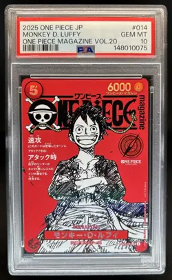 2025 One Piece Japanese Magazine Vol 20 Monkey D Luffy #ST21-014 PSA 10 GEM MINT - Image 1
