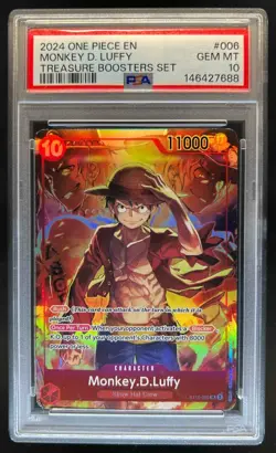 2024 One Piece EN Monkey D. Luffy Treasure Boosters Set #006 PSA 10 Gem Mint - Image 1