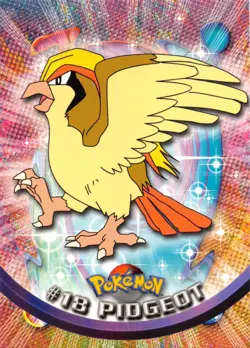 PIDGEOT #18 - BLUE Logo - NON-HOLO - SERIES 1 - TOPPS Pokemon Card - NM/LP - Image 1