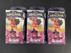 Lot x3 2024 Disney Lorcana TCG First Chapter Amber & Amethyst Starter Deck WSC34 - Image 1